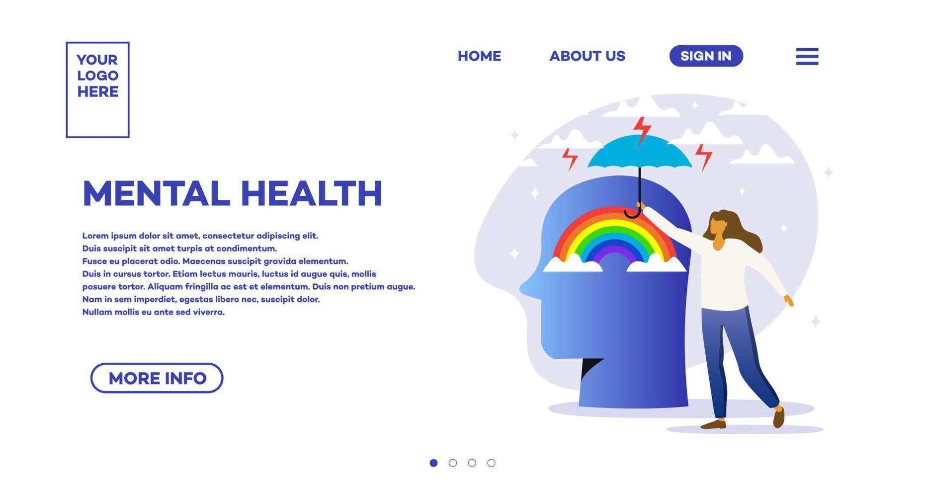 página web de mujeres de salud mental estilo moderno vector