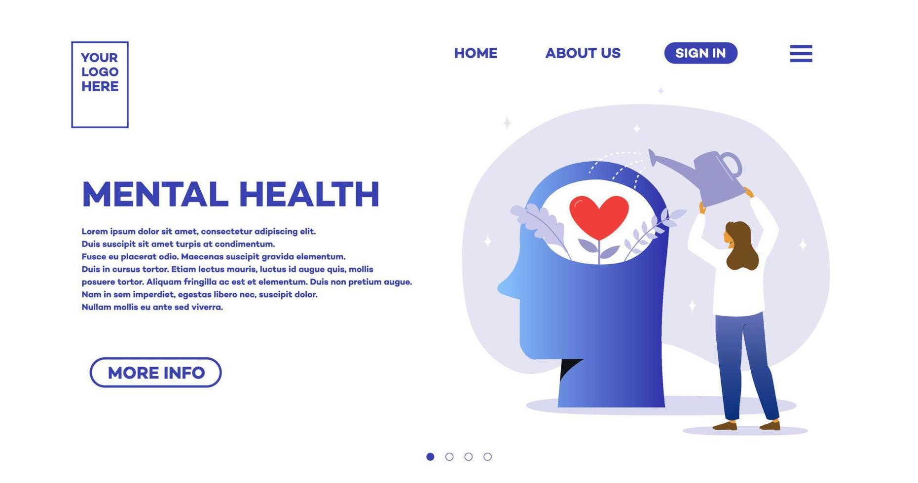 Mental health women web page modern style vector