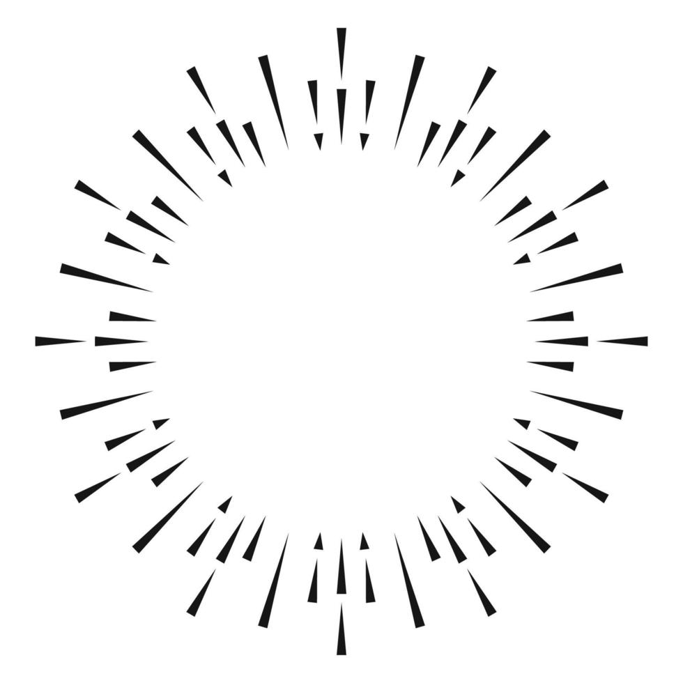Sunburst vector black color line isolated