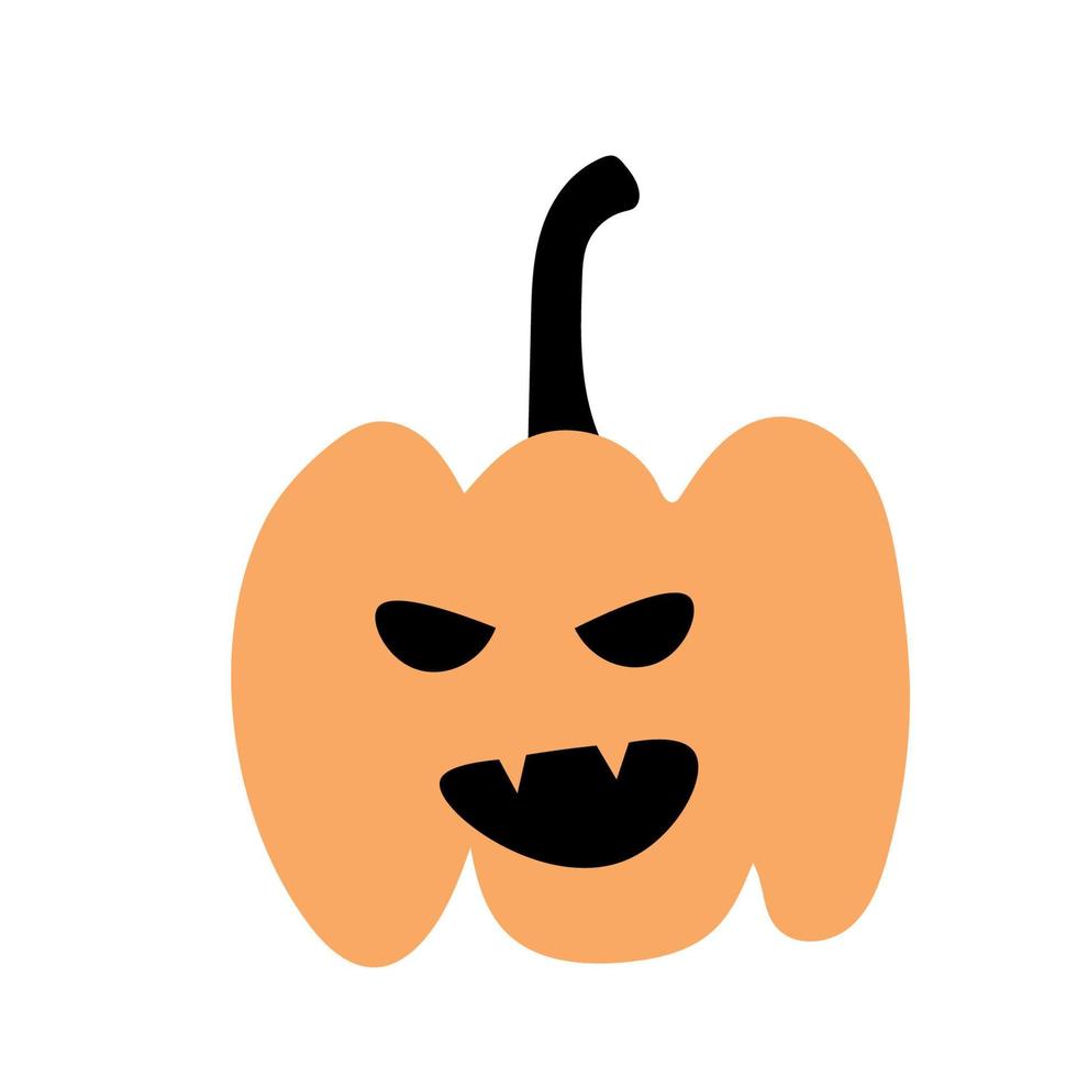 Autumn halloween scary pumpkin. Harvest season. vector