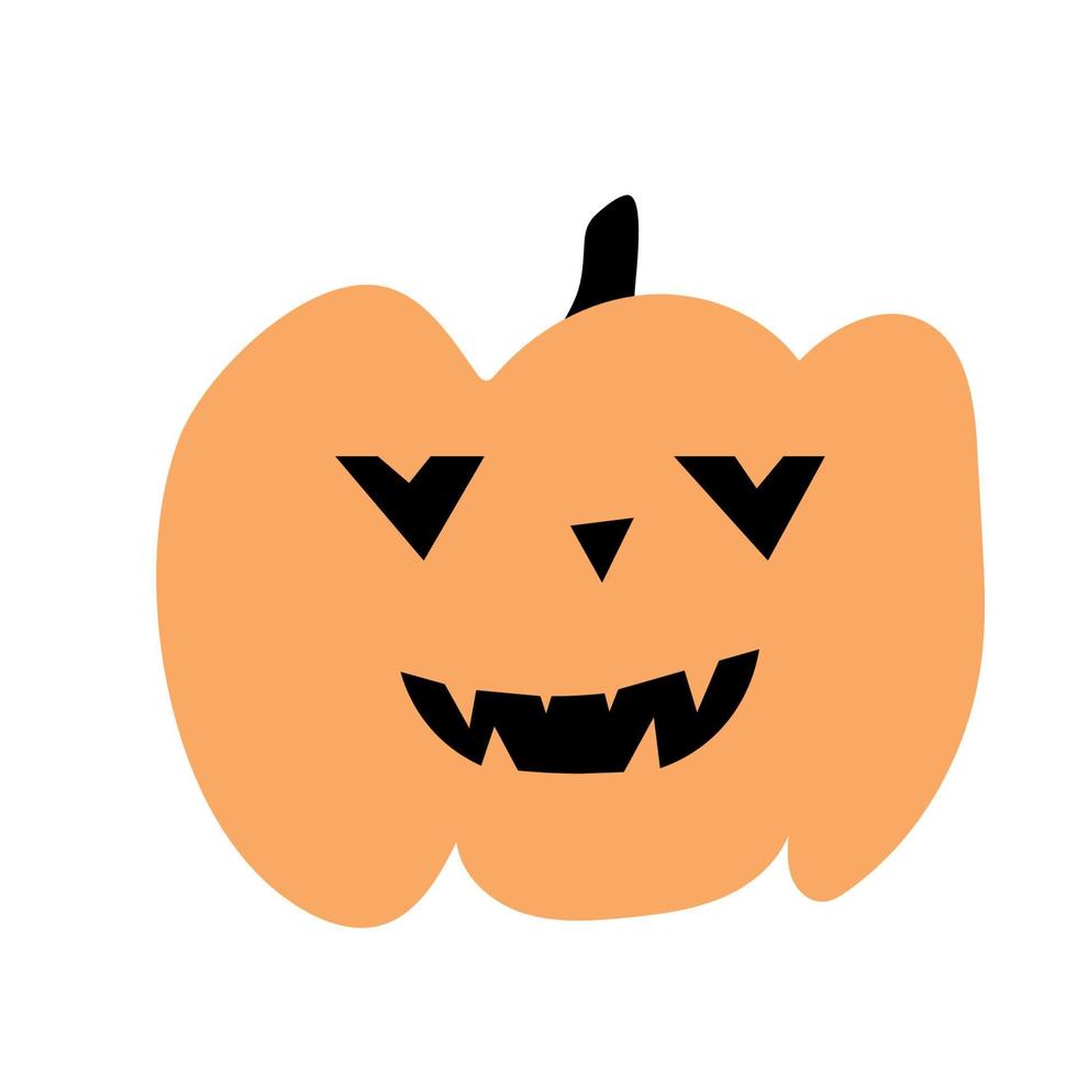 Autumn halloween scary pumpkin. Harvest season. vector