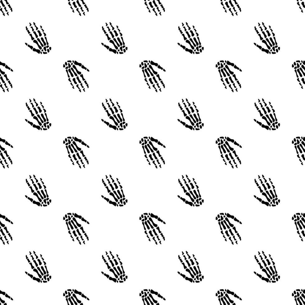Black skeletons in various poses pattern. Halloween design. Perfect for fall, holidays, fabric, textile. Seamless repeat swatch. vector