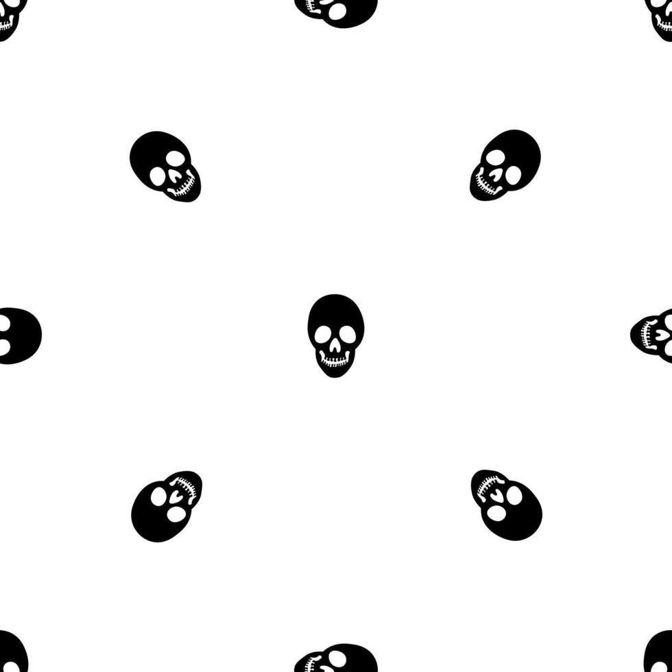Black skeletons in various poses pattern. Halloween design. Perfect for fall, holidays, fabric, textile. Seamless repeat swatch. vector
