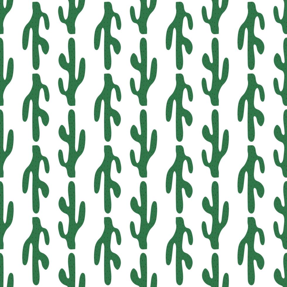 Cute hand drawn cactuses seamless pattern. Mexican symbol. Wild West theme. Hand drawn colored trendy Vector print.