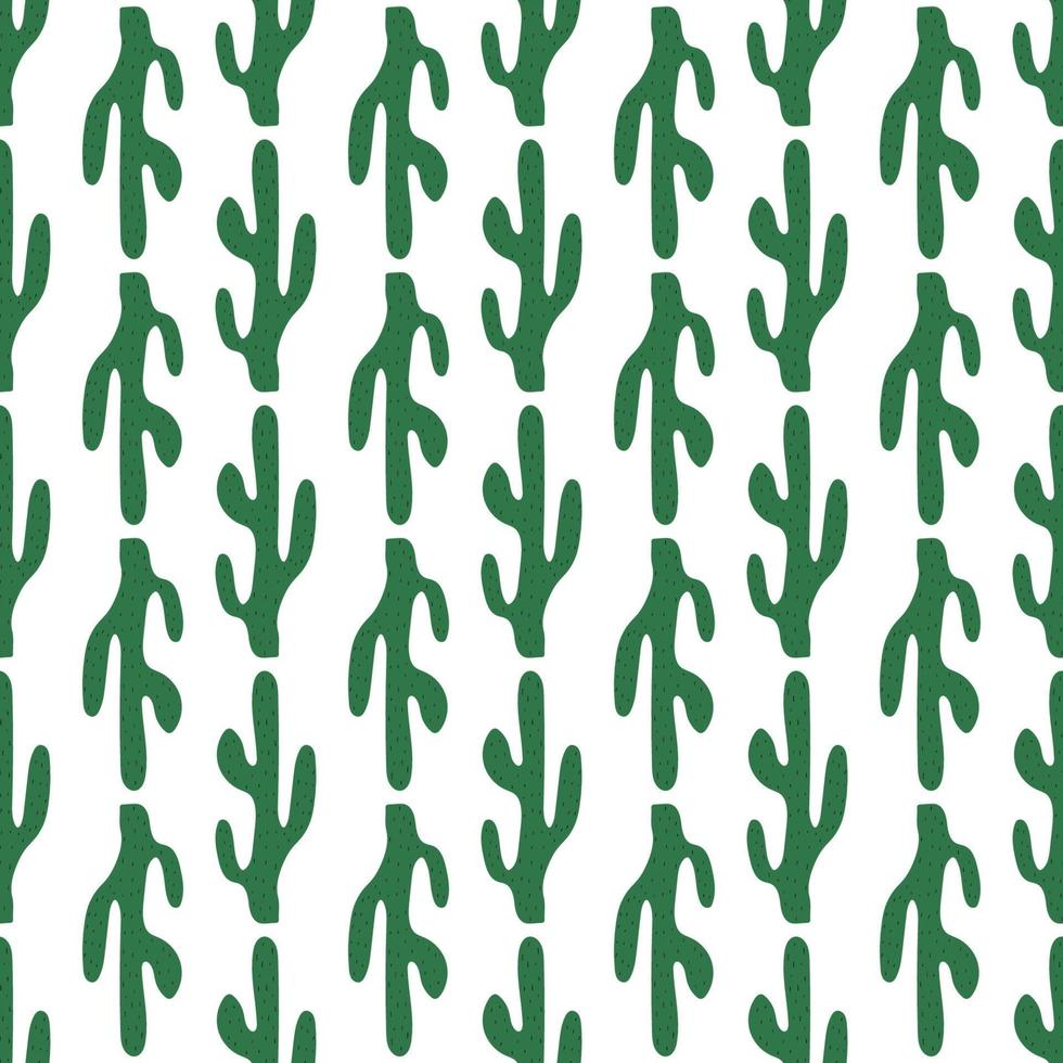 Cute hand drawn cactuses seamless pattern. Mexican symbol. Wild West theme. Hand drawn colored trendy Vector print.