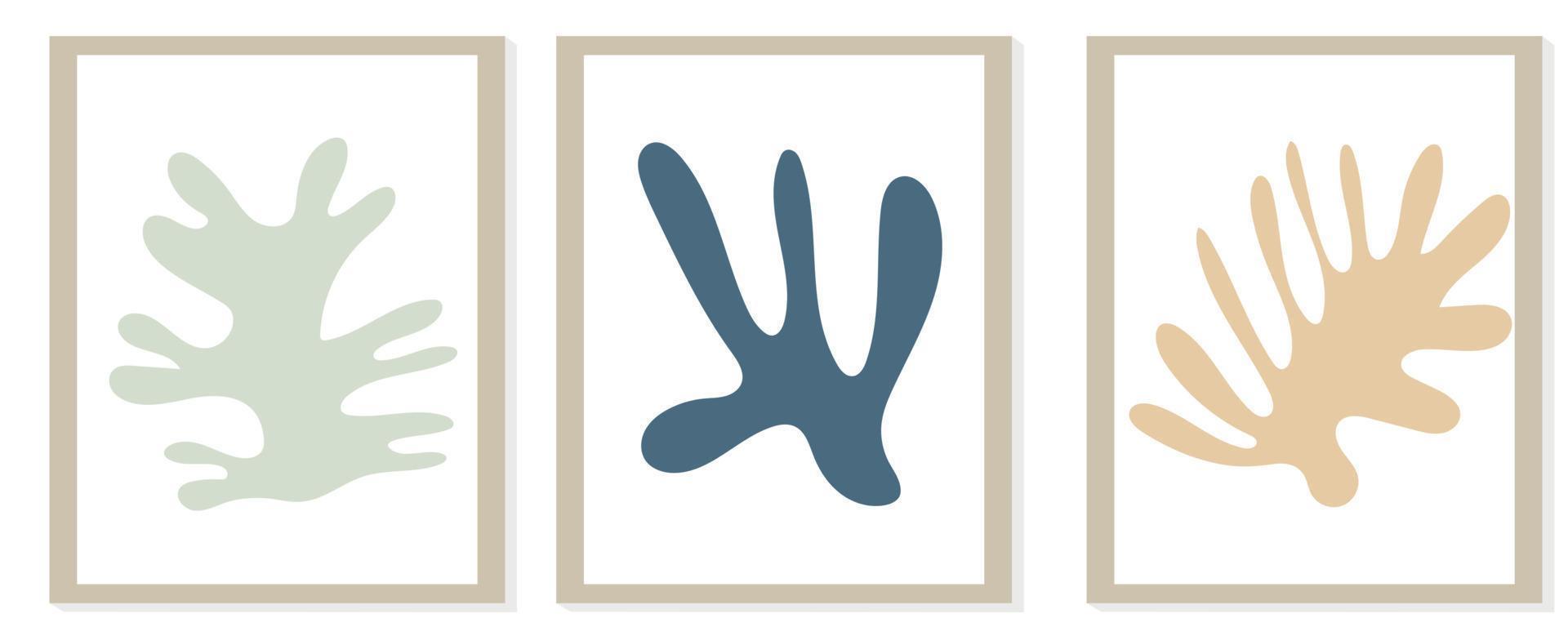 Trendy modern abstract matisse composition with geometric organic shape vector illustration