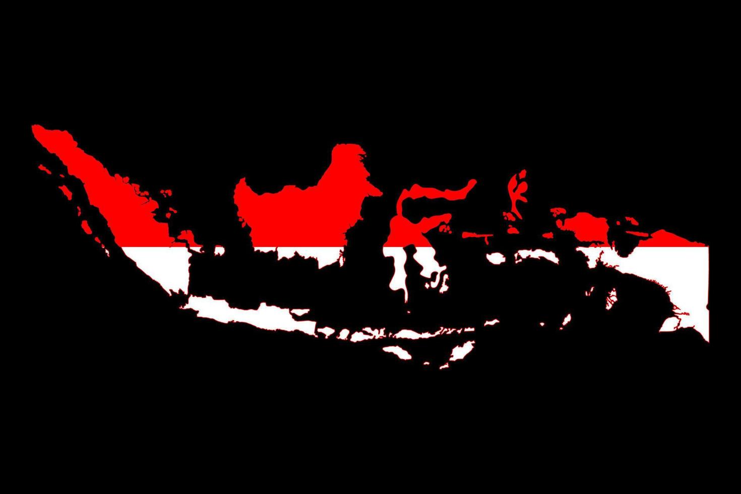 Vector Illustration of the Black Map of Indonesia on White Background