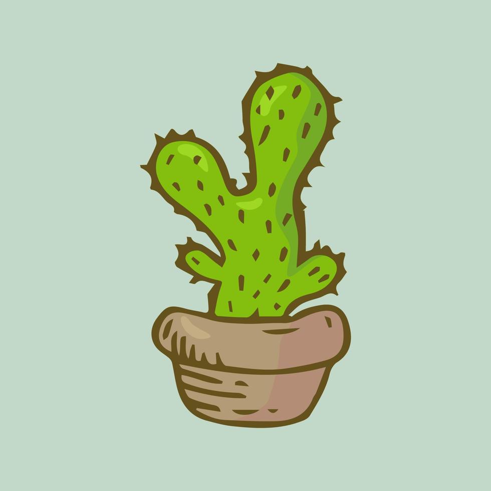 Cactus doodle set Vector illustration