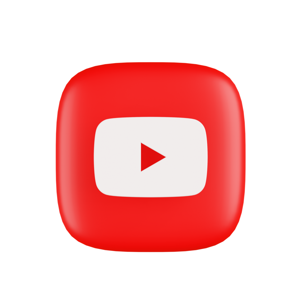youtube ilustración 3d png