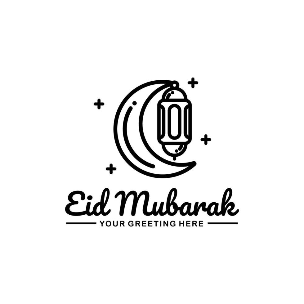 vector de diseño de logotipo de esquema de eid mubarak