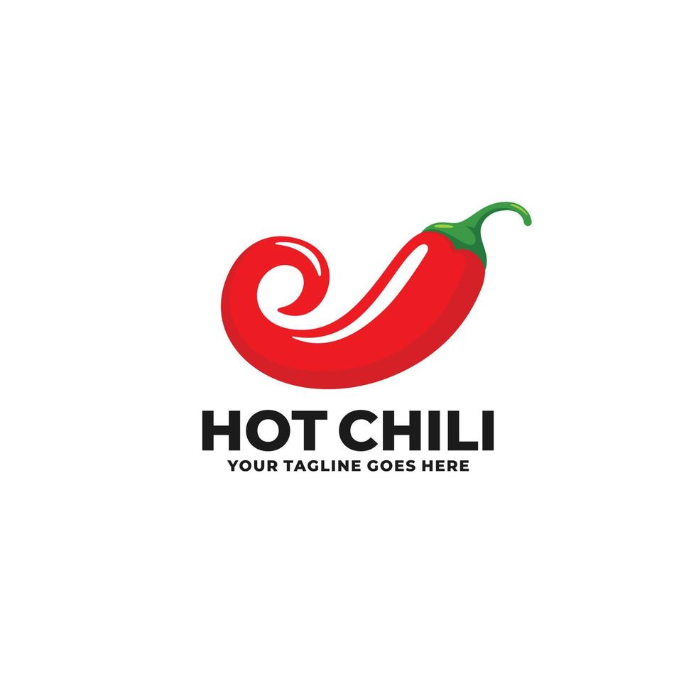 Hot chili logo vector. Red chili logo vector