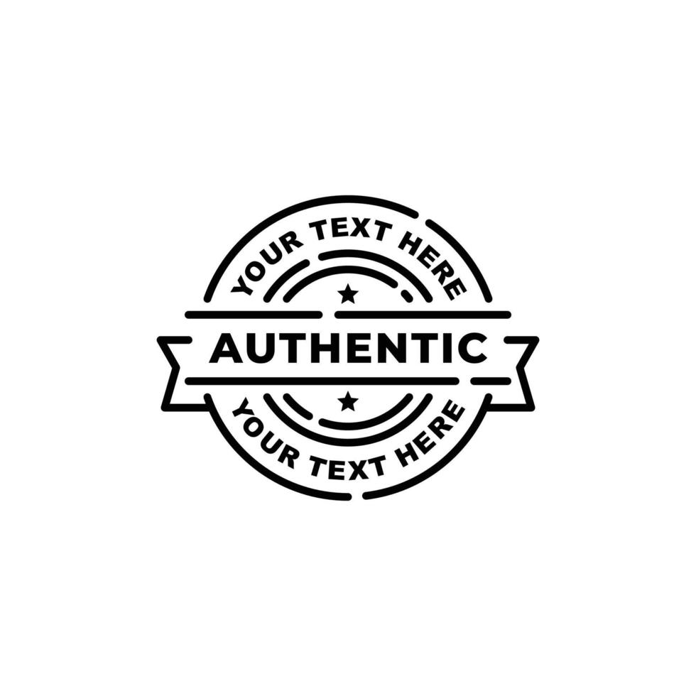 Authentic stamp seal icon vector illustration