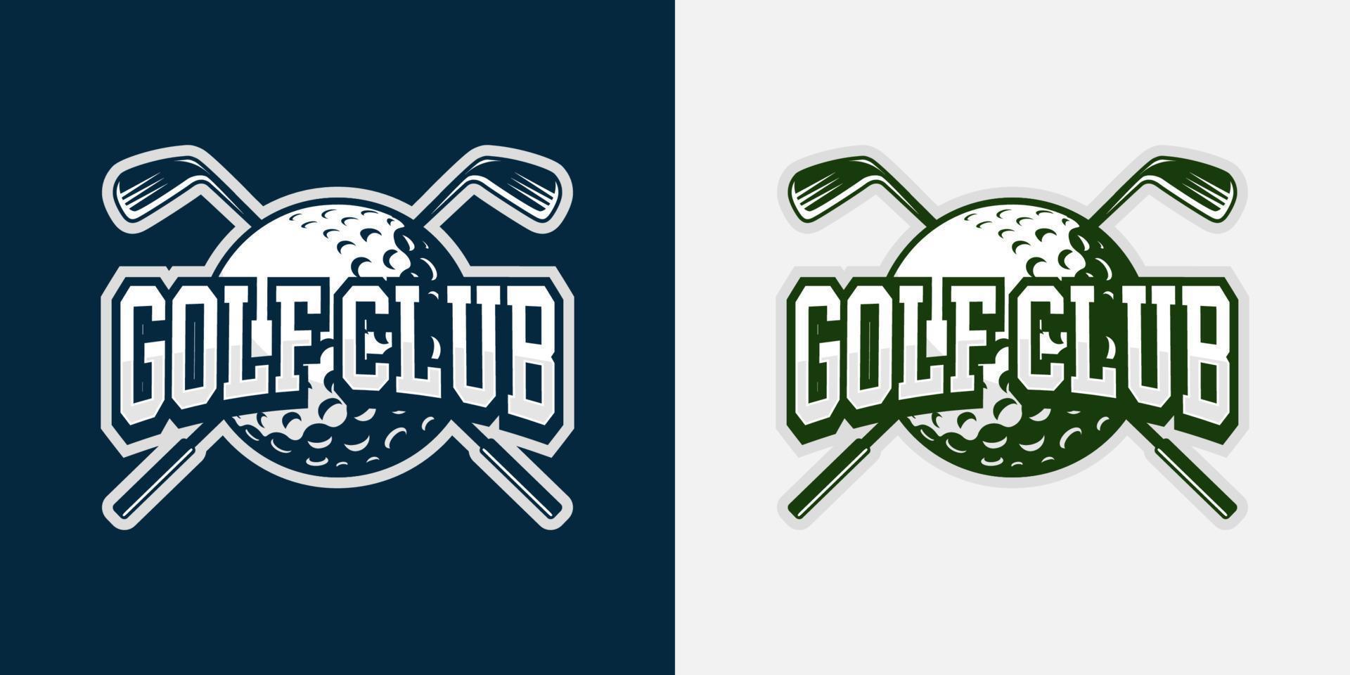 plantilla de logotipo de golf. logotipo moderno y símbolo del deporte. concepto antiguo y moderno. apto para prendas de vestir, marca, logotipo, símbolo, pancarta, placa, emblema. logotipo de alto detalle. pasos vectoriales 10 vector