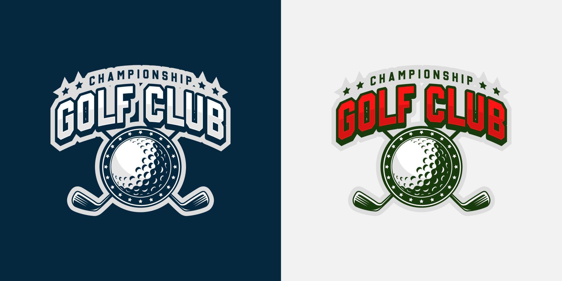 plantilla de logotipo de golf. logotipo moderno y símbolo del deporte. concepto antiguo y moderno. apto para prendas de vestir, marca, logotipo, símbolo, pancarta, placa, emblema. logotipo de alto detalle. pasos vectoriales 10 vector