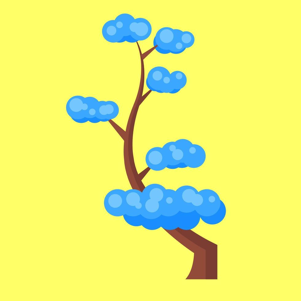elemento de ilustración de árbol plano. diseño minimalista de árbol. apto para elemento de diseño plano moderno. pasos vectoriales 10. vector