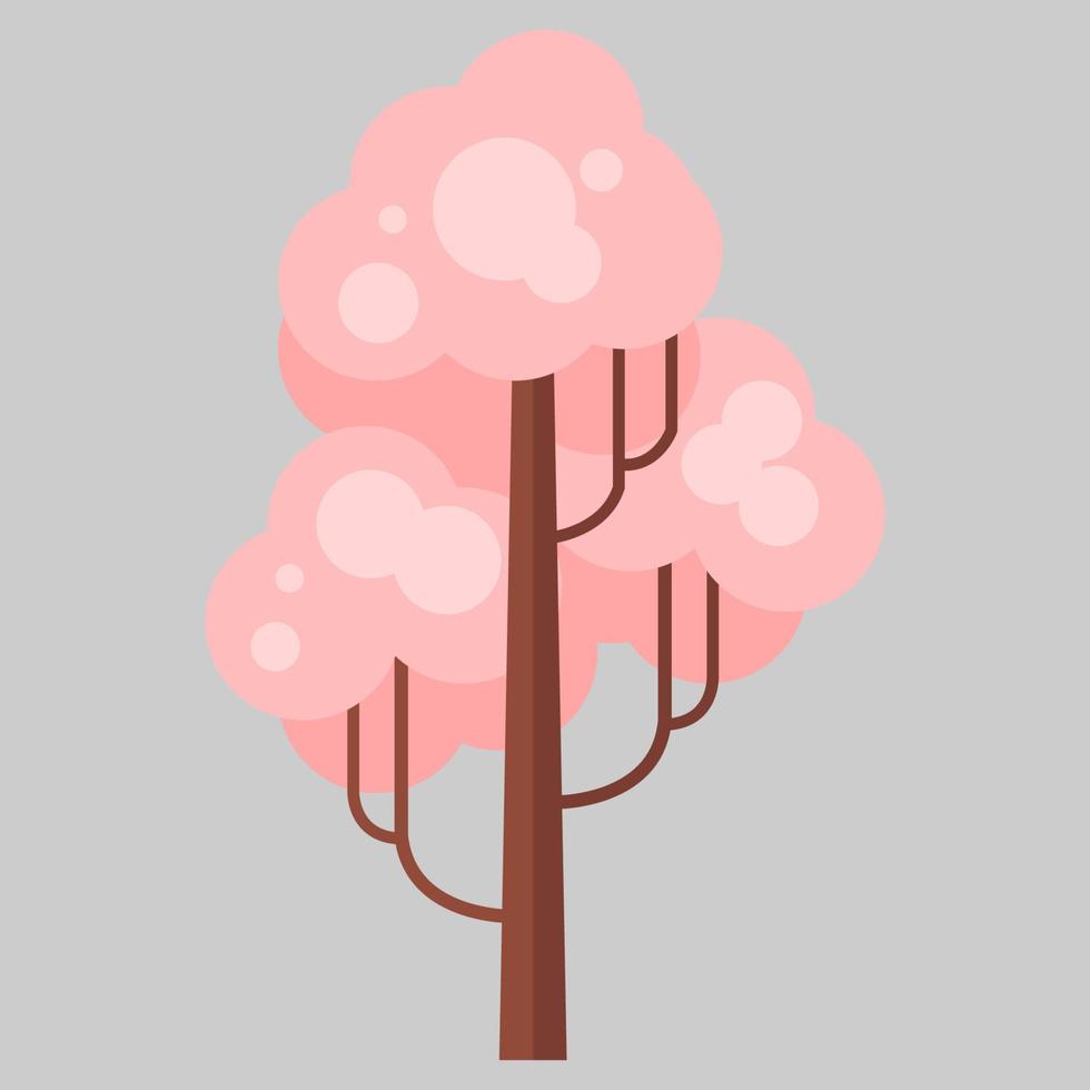 elemento de ilustración de árbol plano. diseño minimalista de árbol. apto para elemento de diseño plano moderno. pasos vectoriales 10. vector