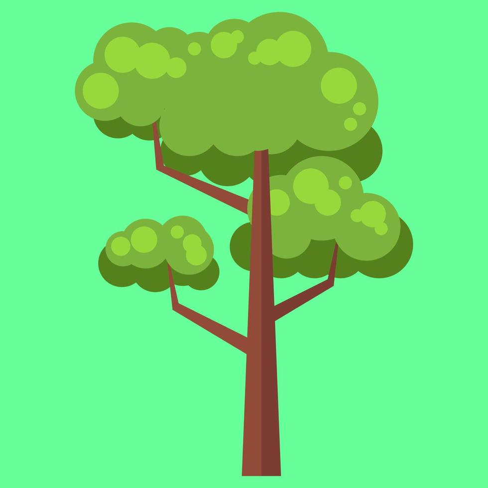 Flat tree illustration element. Minimalistic design of tree. Fit for modern flat design element. Vector eps 10.