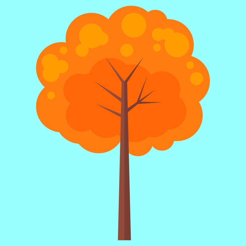 elemento de ilustración de árbol plano. diseño minimalista de árbol. apto para elemento de diseño plano moderno. pasos vectoriales 10. vector