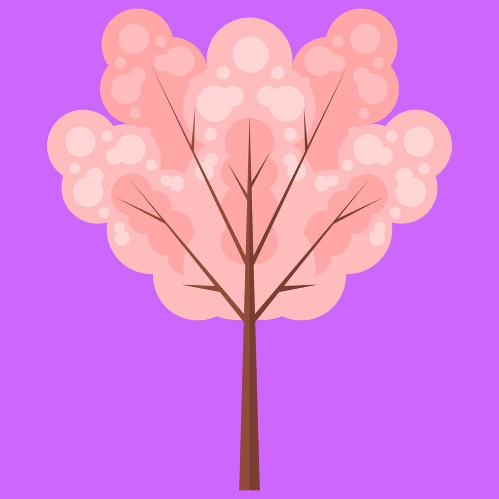 Flat tree illustration element. Minimalistic design of tree. Fit for modern flat design element. Vector eps 10.