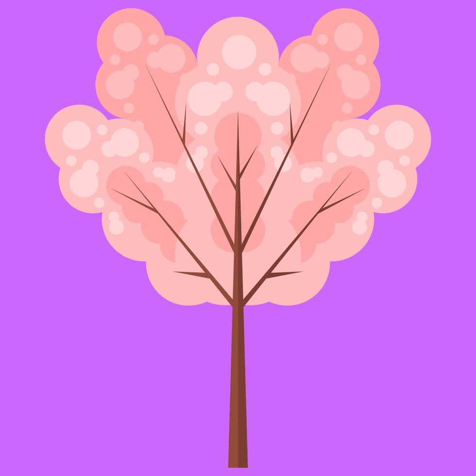 elemento de ilustración de árbol plano. diseño minimalista de árbol. apto para elemento de diseño plano moderno. pasos vectoriales 10. vector