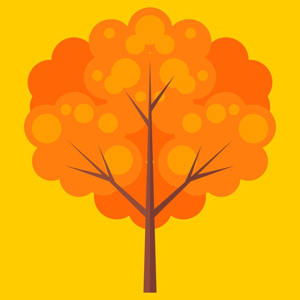 elemento de ilustración de árbol plano. diseño minimalista de árbol. apto para elemento de diseño plano moderno. pasos vectoriales 10. vector