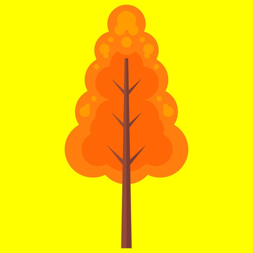 Flat tree illustration element. Minimalistic design of tree. Fit for modern flat design element. Vector eps 10.