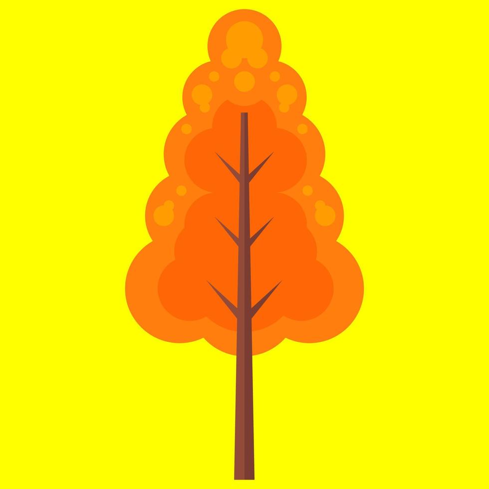 elemento de ilustración de árbol plano. diseño minimalista de árbol. apto para elemento de diseño plano moderno. pasos vectoriales 10. vector