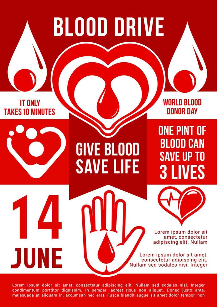 Blood donation vector poster