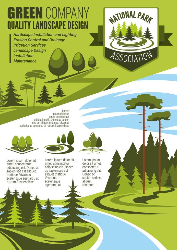 Landscape maintenance and horticulture poster vector