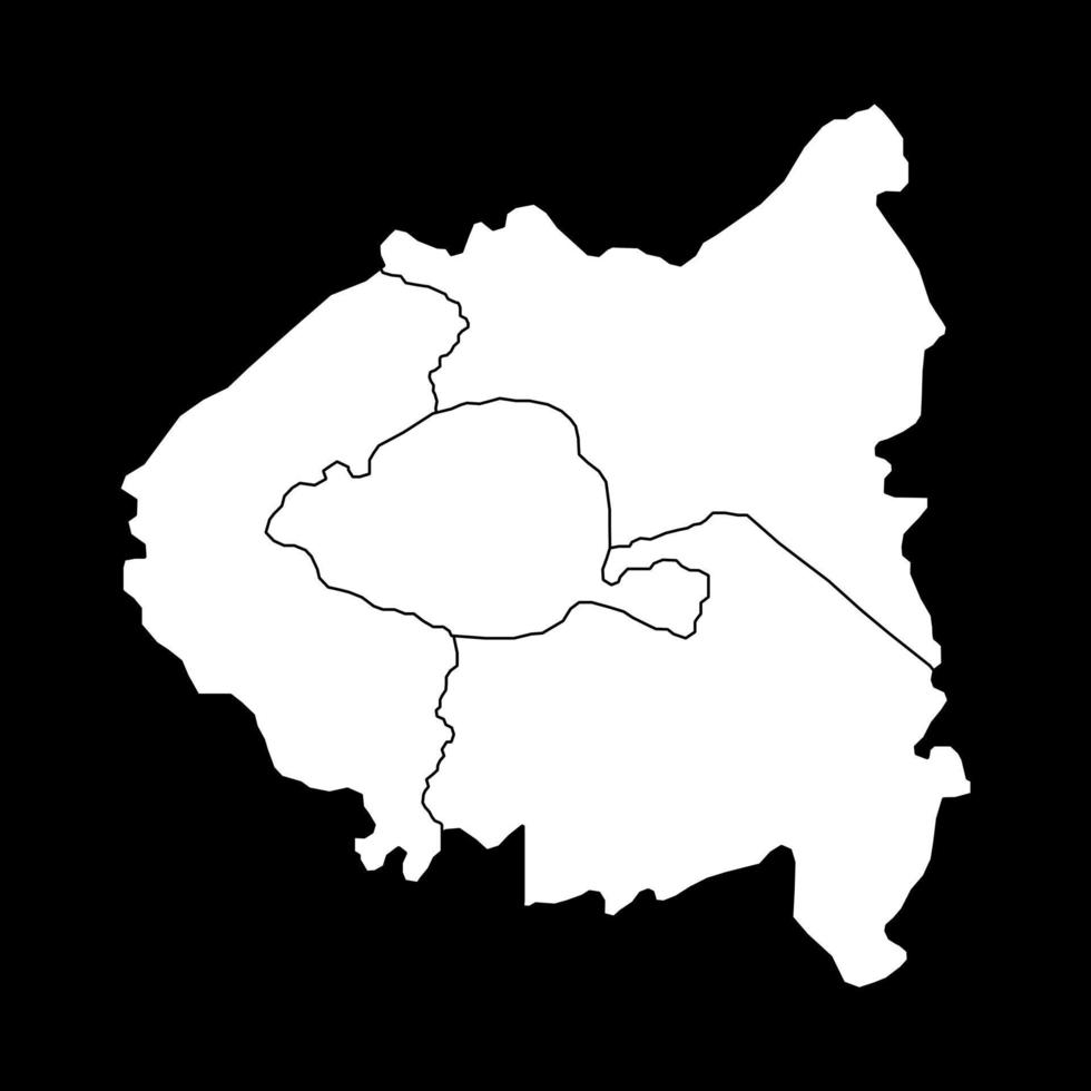 Map of Subdivisions of The Departements De Paris, Des Hauts-de-Seine, Seine-Saint-Denis et Du Val-de-Marne, France. Vector illustration.