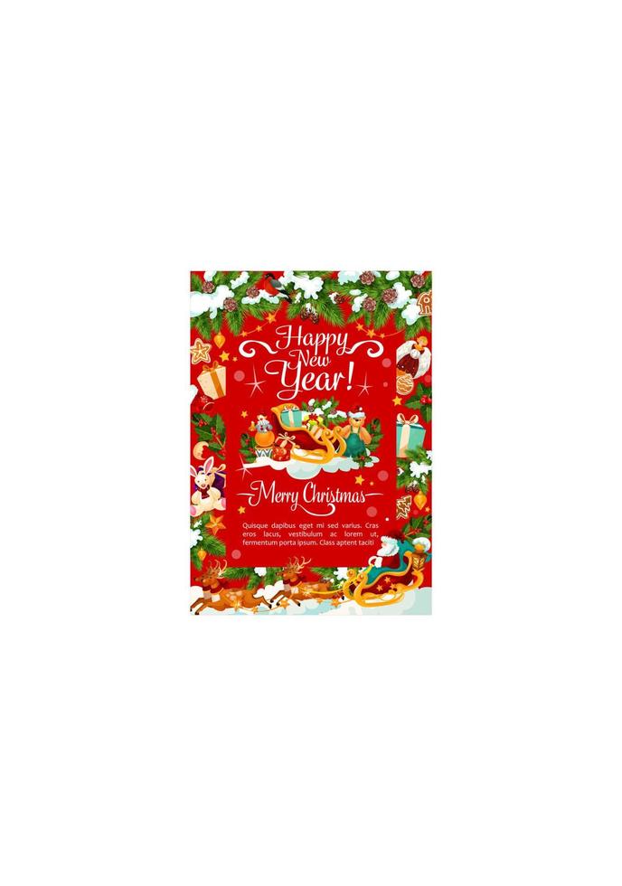 New Year Christmas holiday vector greeting card