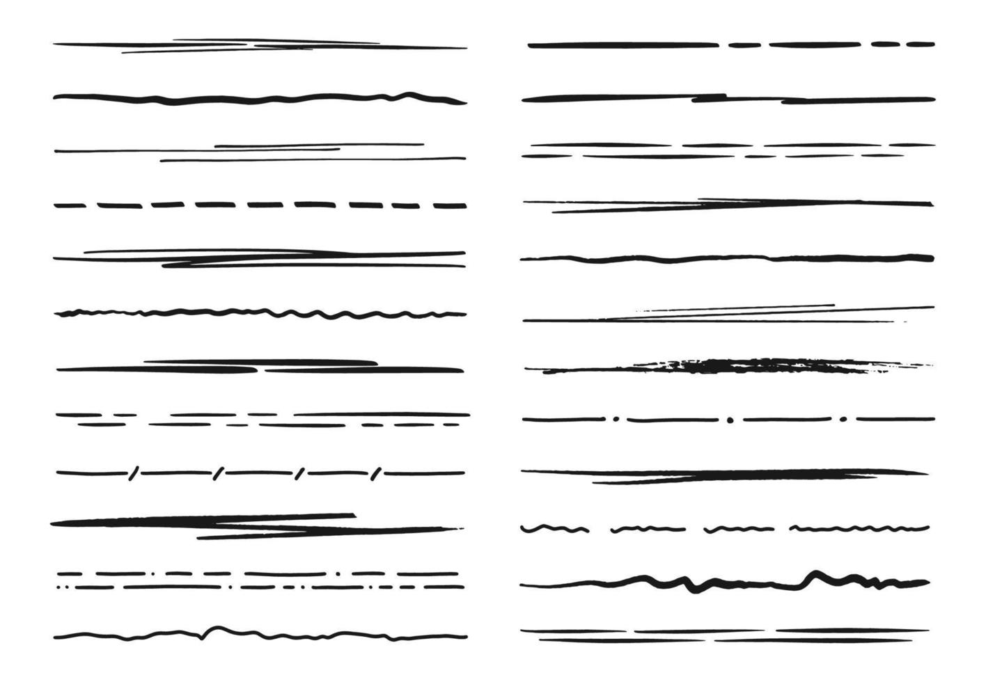 garabatos garabatos subrayados, bordes y divisores vector