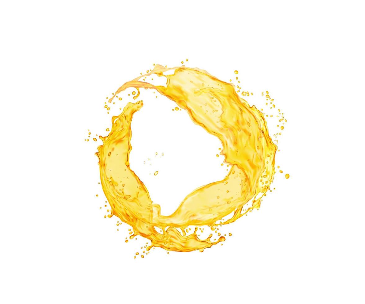 Mango juice splash, beer or honey swirl flow vector