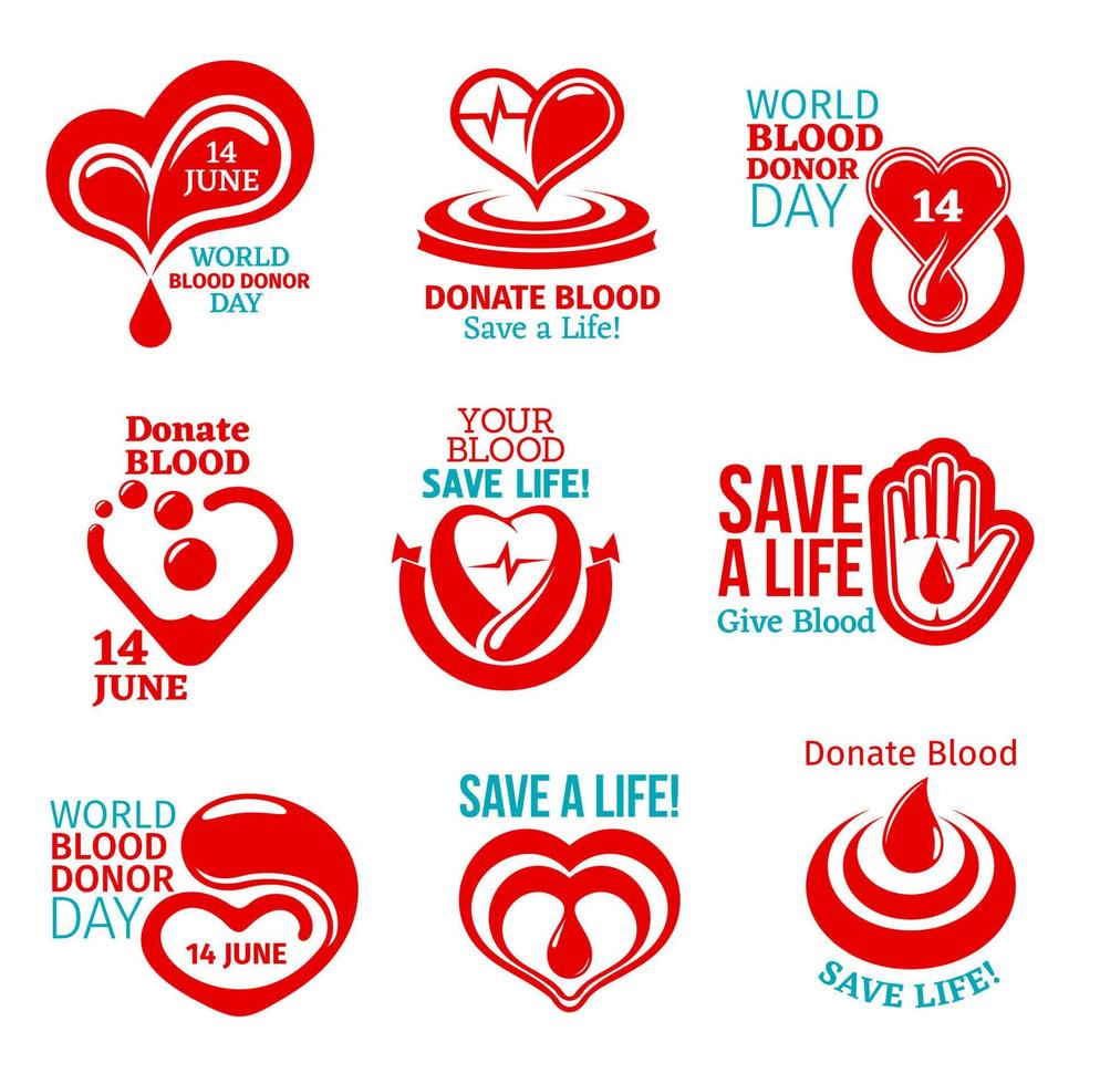 Blood Donor Day icon for health charity design vector