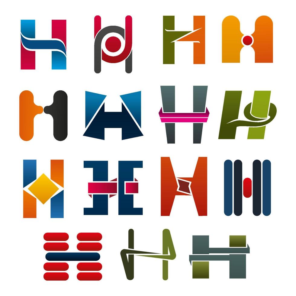 H letter vector icons template company brand name