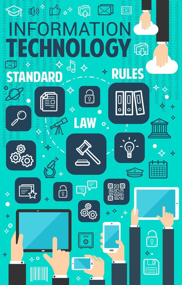 Vector information technology internet poster