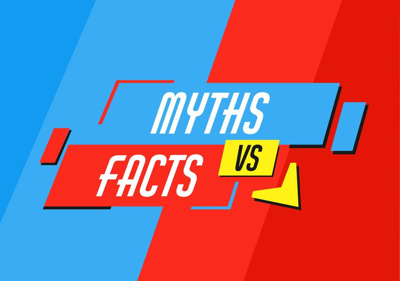 Myths vs facts, truth and false information vector