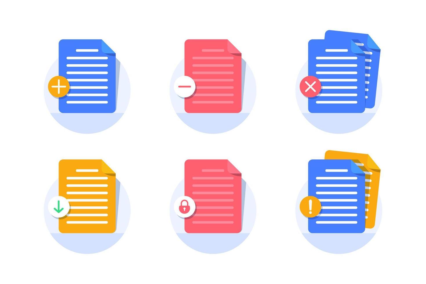 Document icons set,flat design icon vector illustration