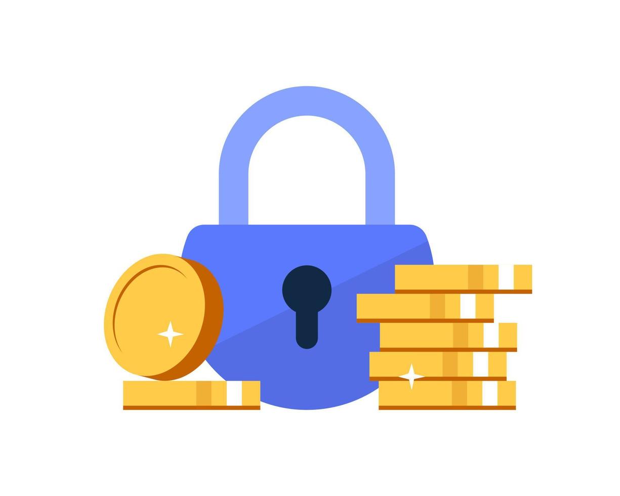 Financial insurance money icon protection guarantees, cash secure investment vector