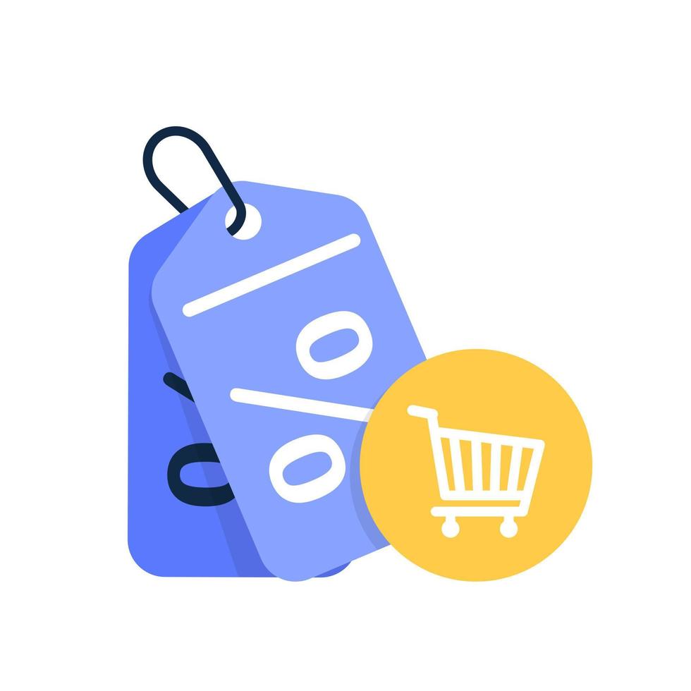 Discount offer tag icon. Shopping coupon symbol. Sale label tag with percentage sign. Black friday discount banner or coupon vector