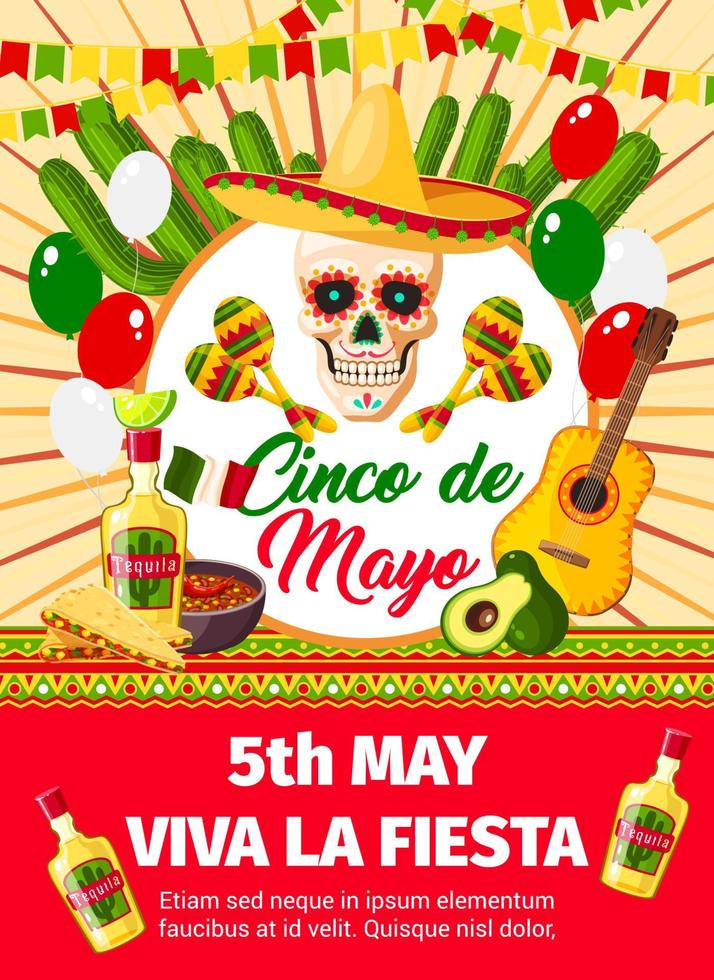 Mexican Cinco de Mayo vector invitation card