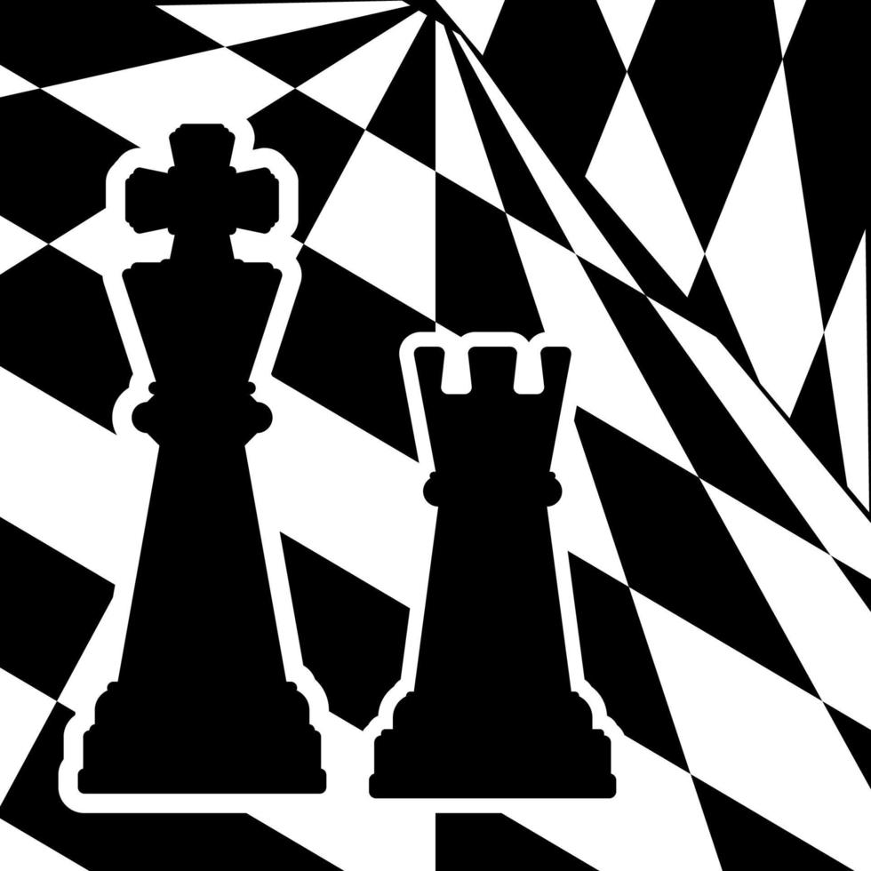 Chessboard with a chess pieces King and Rook. Traditional Christmas holiday game. vector