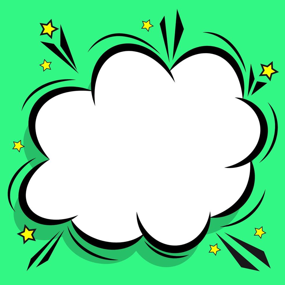 Retro comic design cloud. Flash explosion speech bubbles. Pop art vector elements.