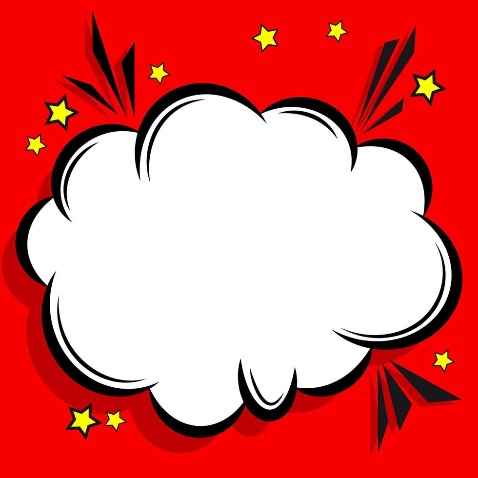 Retro comic design cloud. Flash explosion speech bubbles. Pop art vector elements.