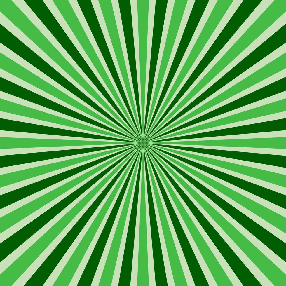 Abstract retro rays green background. vector