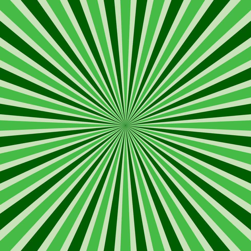 Abstract retro rays green background. vector