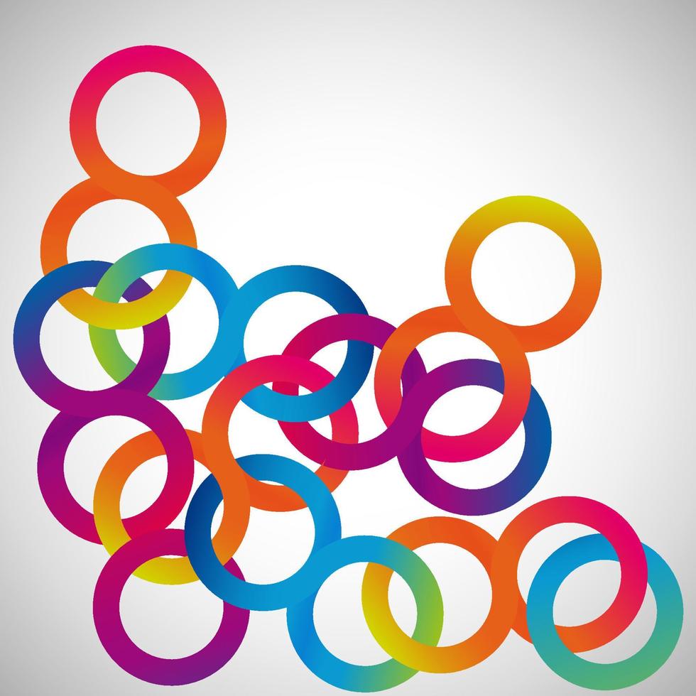 cadena de bucles de arco iris, fondo abstracto vectorial, forma de diseño. vector