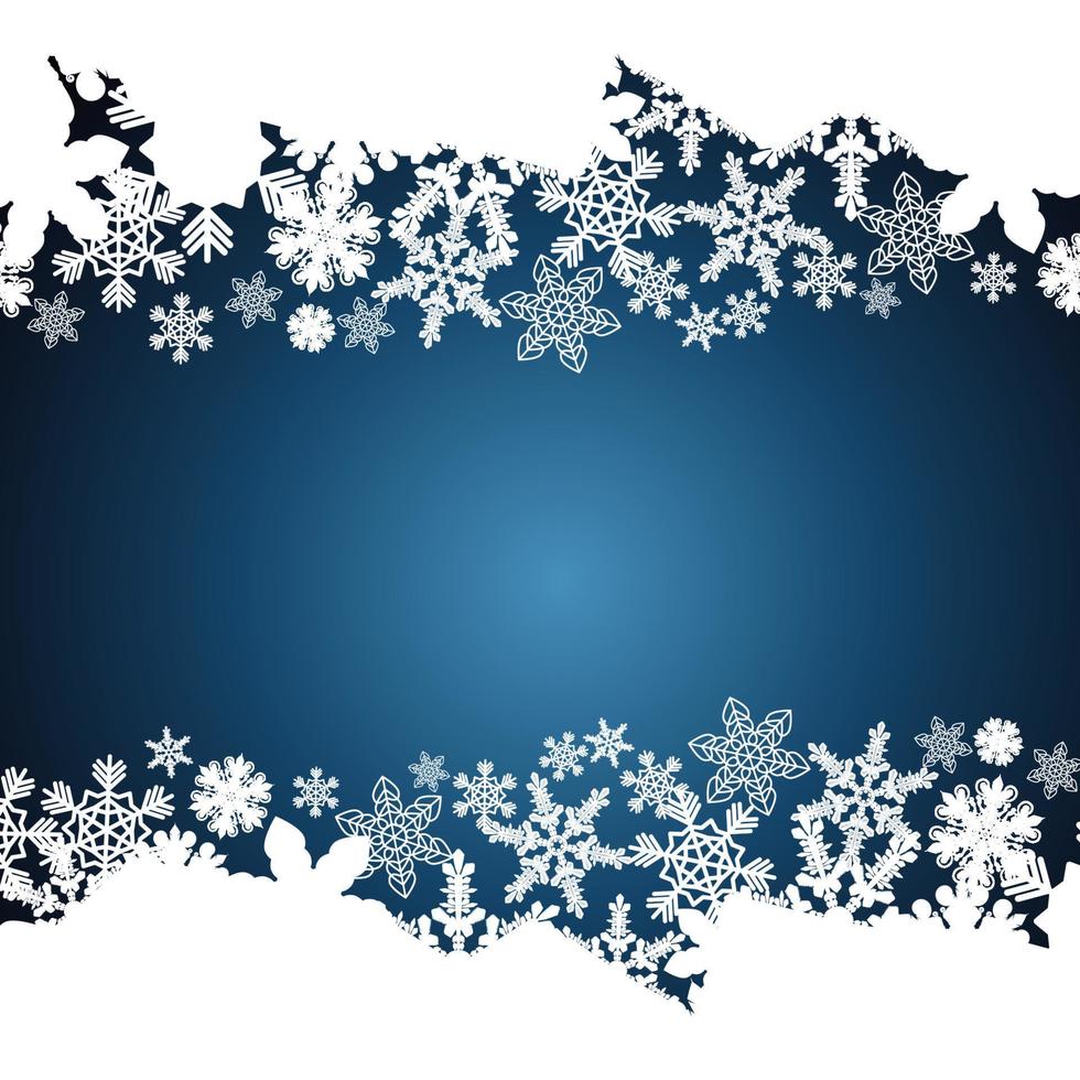 borde de navidad, fondo de diseño de copos de nieve. vector