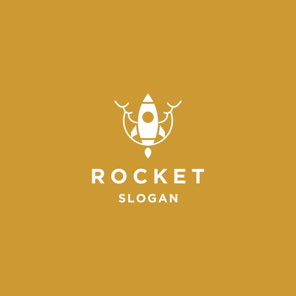 Rocket logo icon flat design template vector