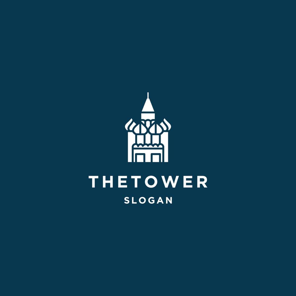Tower logo icon flat design template vector